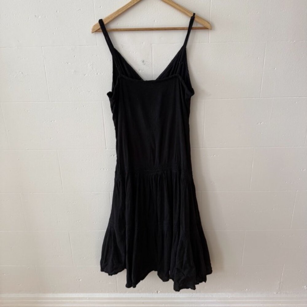 Le Chateau | Cotton & Crochet Black Boho Strappy Maxi Dress | Size Medium - Picture 9 of 9